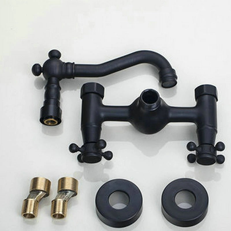 Tall Wall Mounted Black Faucet