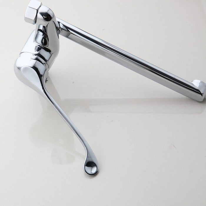 Chrome Long Handle Brass Wall Mounted Faucet