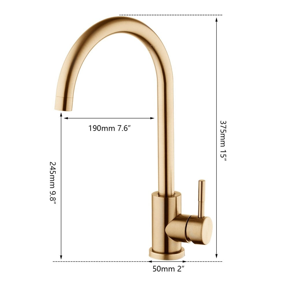 Brushed-Gold Bathroom Basin Sink Faucet Mixer Tap