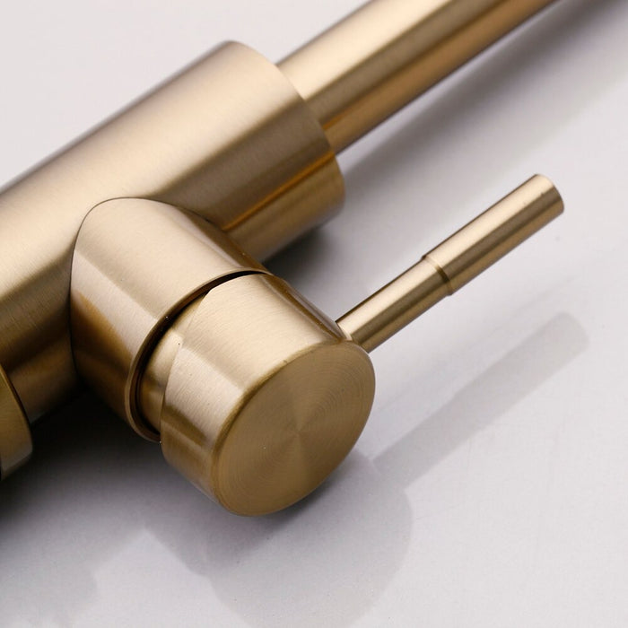 Brushed-Gold Bathroom Basin Sink Faucet Mixer Tap