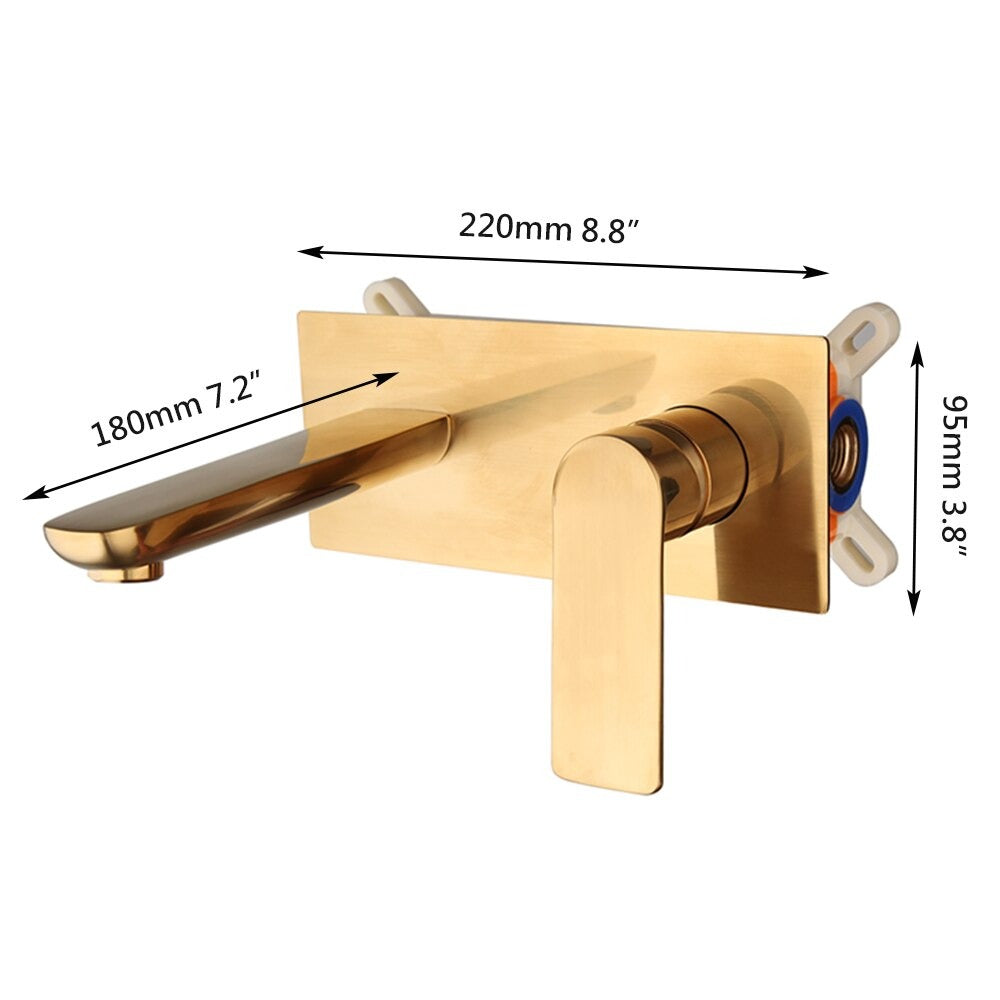 Wall Mounted Brushed Gold Mixer Tap