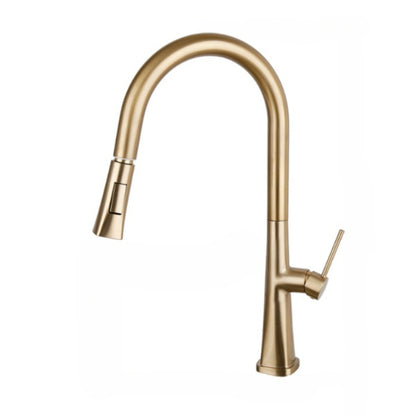 Gold Brushed Deck Mounted Kitchen Rotated Faucet Tap