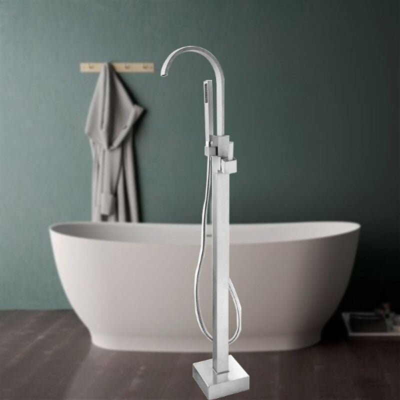 Brushed Nickel Floor Mounted Shower Set