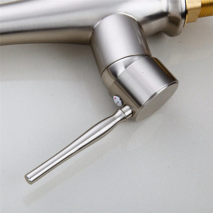 Nickel Pull Down Sink Rotates Faucet