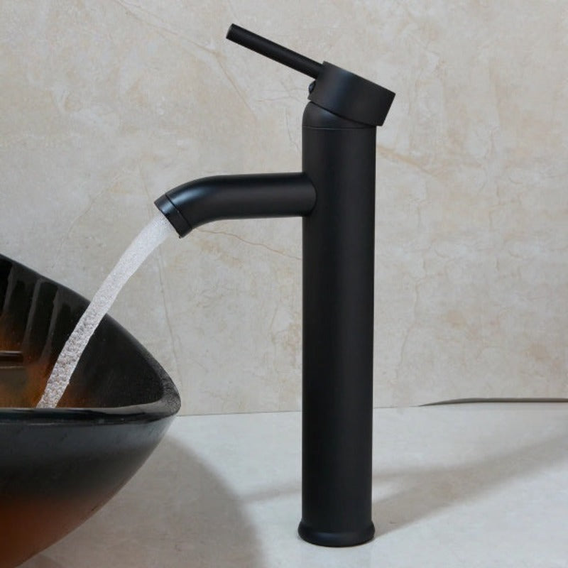 Chrome & Black Bathroom Sink Mixer Taps