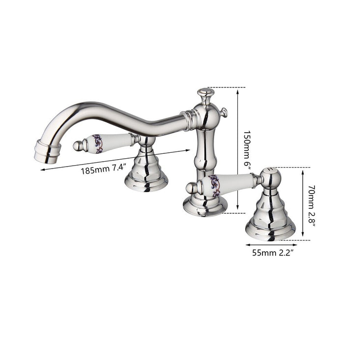 Bathroom Deck Mounted Faucet Hot & Cold Mixer Faucet Tap