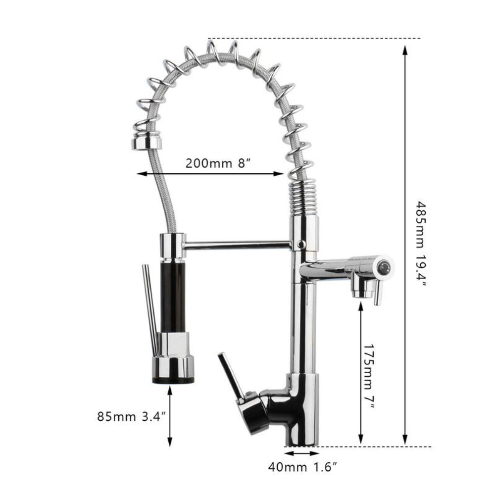 360 Swivel LED Pull Down Spring Mixer Faucet