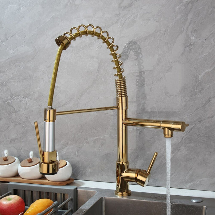 360 Swivel LED Pull Down Spring Mixer Faucet