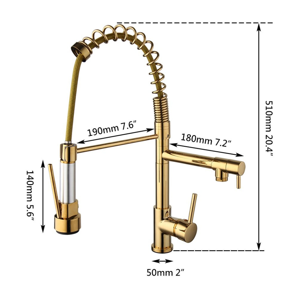 360 Swivel LED Pull Down Spring Mixer Faucet