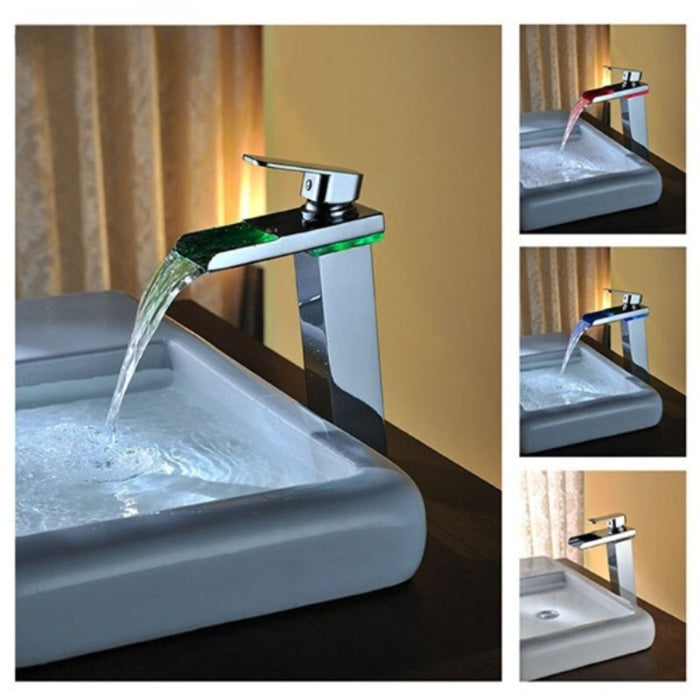Chrome Brass LED Bathroom Basin Faucet