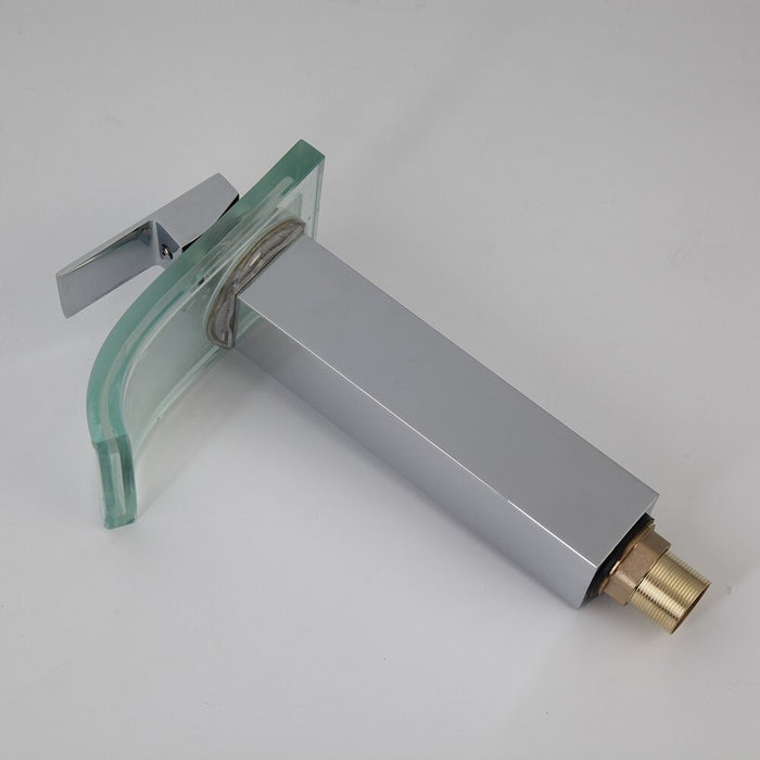 Chrome Polish Glass Basin Mixer Faucet Tap