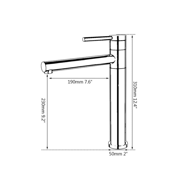 Long Spout Handle Deck Mount Mixer Faucet