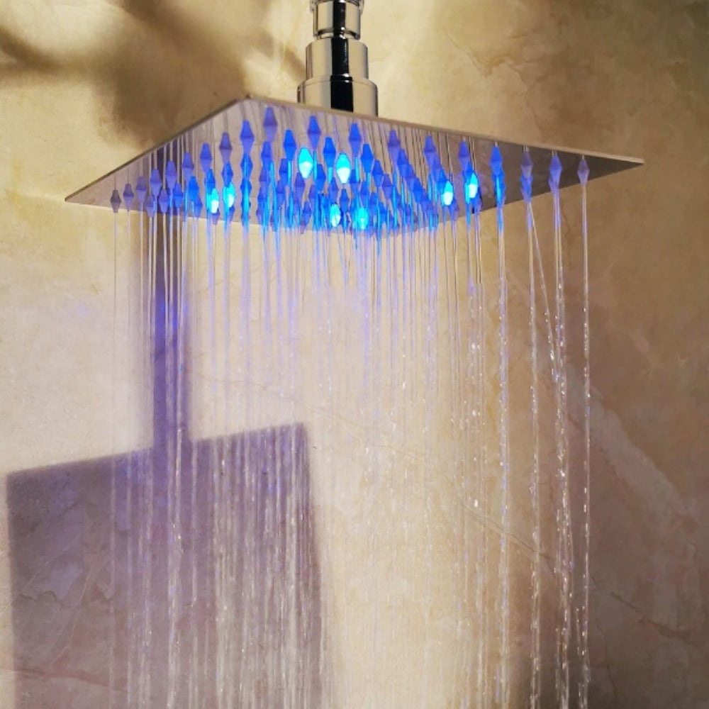 Ceiling Mount Digital Display Rainfall Shower Hand Shower Mixer Faucet Set
