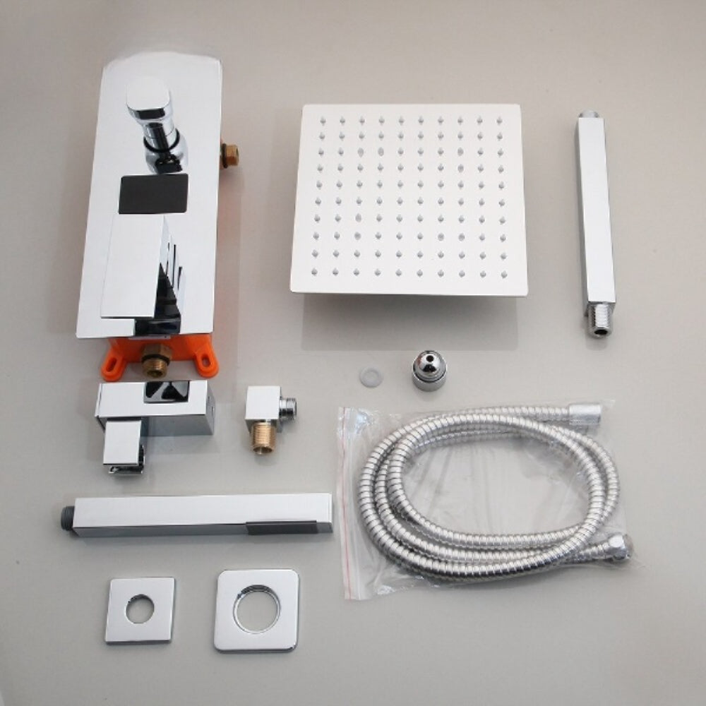 Ceiling Mount Digital Display Rainfall Shower Hand Shower Mixer Faucet Set