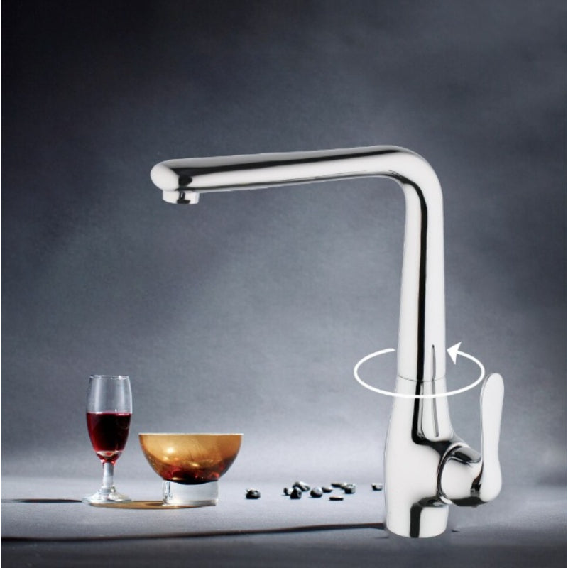 Chrome Polished Solid Brass Single Hole Faucet