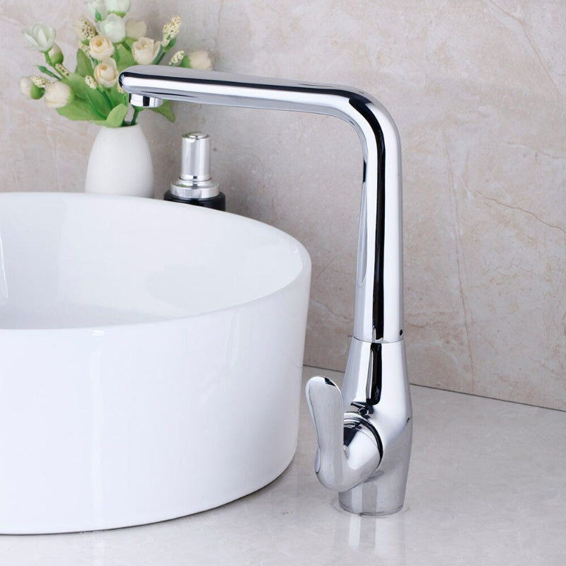 Chrome Polished Solid Brass Single Hole Faucet