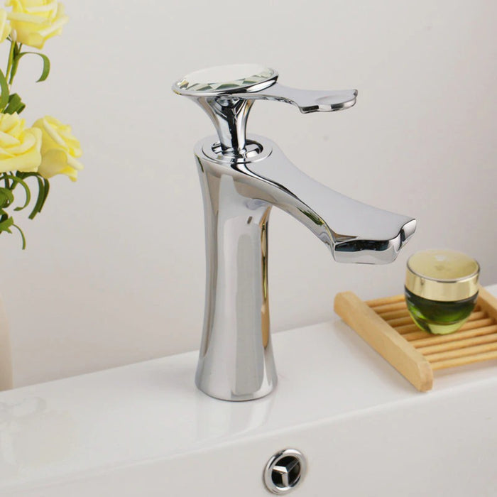Diamond Handle Solid Brass Water Mixer Basin Faucet