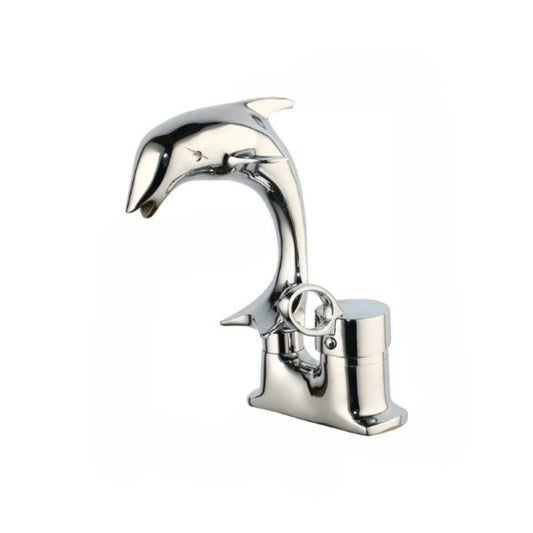 Chrome Polished Dolphin Designer Deck Mounted Mixer Faucet