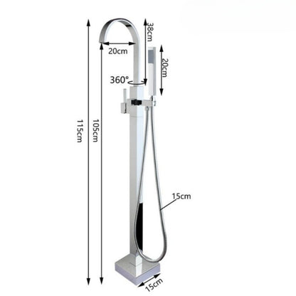 Floor Mounted Contemporary Tub Filler Shower Faucet Set