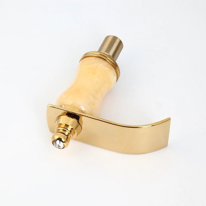 2 Handles Gold Jade Stone Sink Mixer Faucet