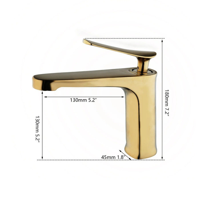 Golden Wash Basin Sink And Bathroom Faucet Tap