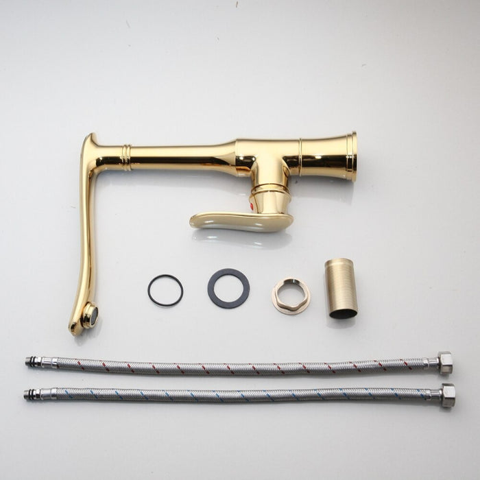 Golden Plated Brass Swivel Water Mixer Tap