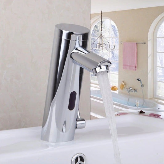 Tilted Solid Brass Automatic Sensor Sink Faucet