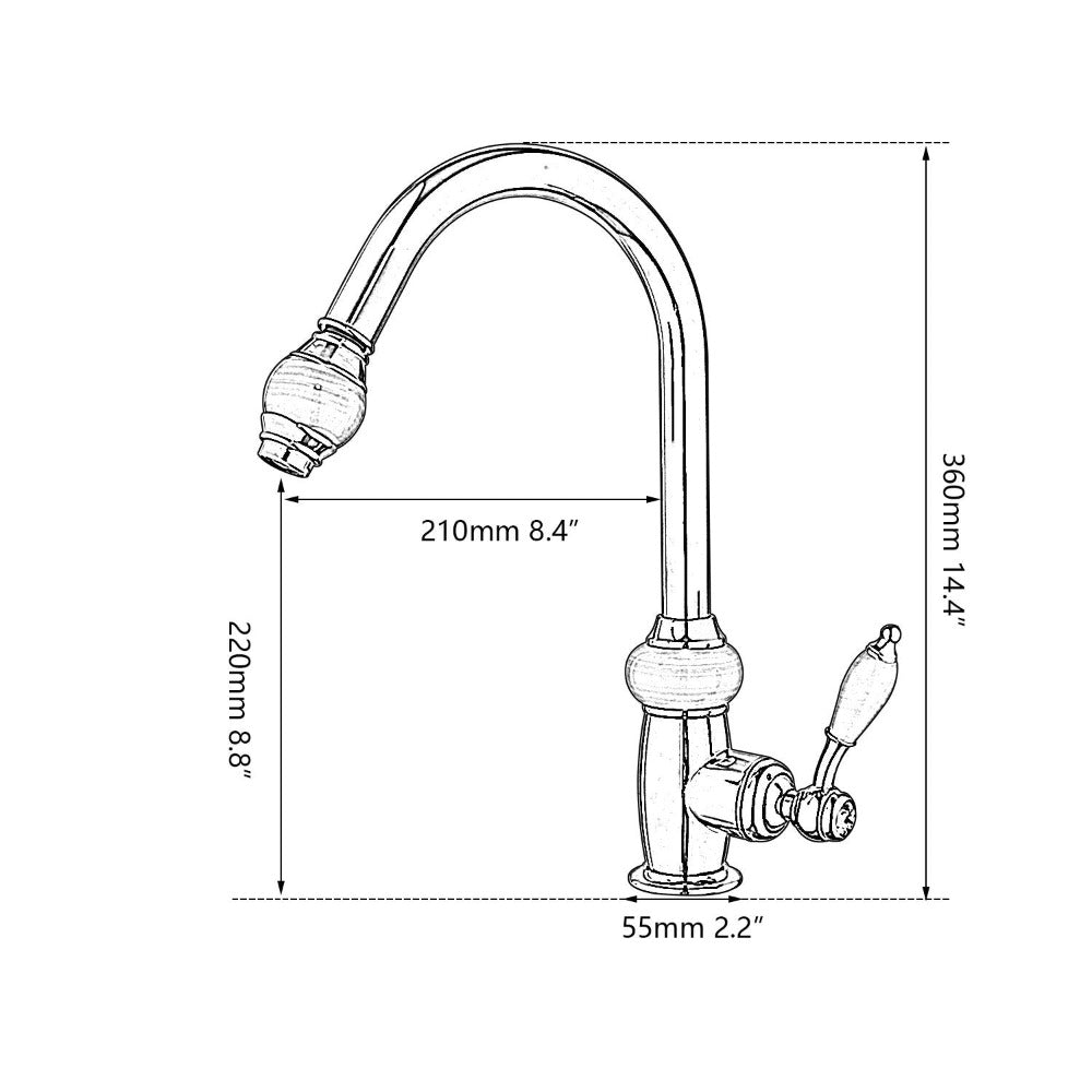 Golden Plated Swivel Pull Out Faucet