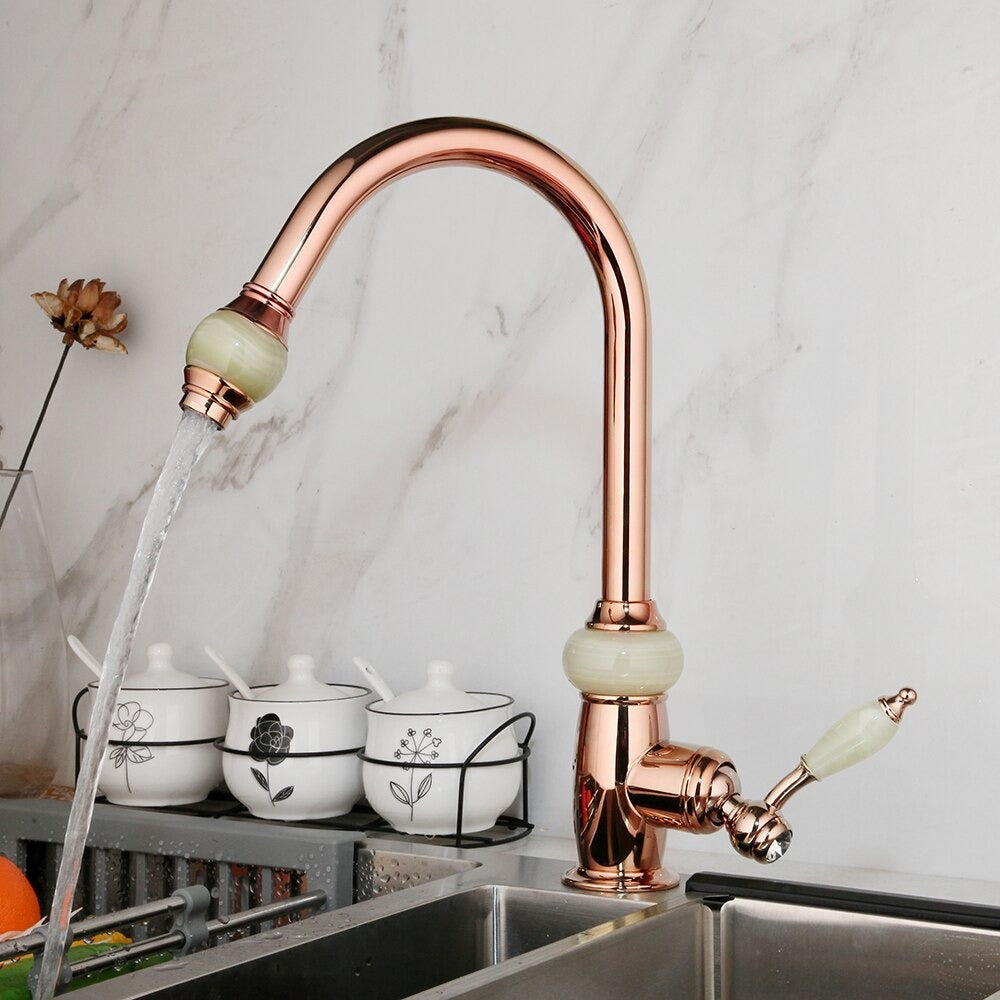 Golden Plated Swivel Pull Out Faucet