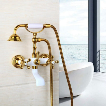 Telephone Shape Wall Mounted Hand Shower Mixer Faucet Tap Set