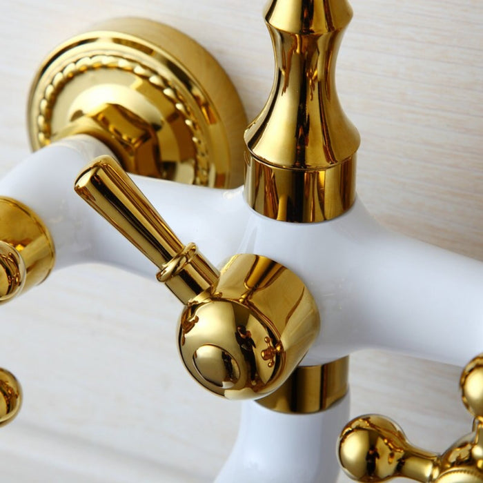 Telephone Shape Wall Mounted Hand Shower Mixer Faucet Tap Set