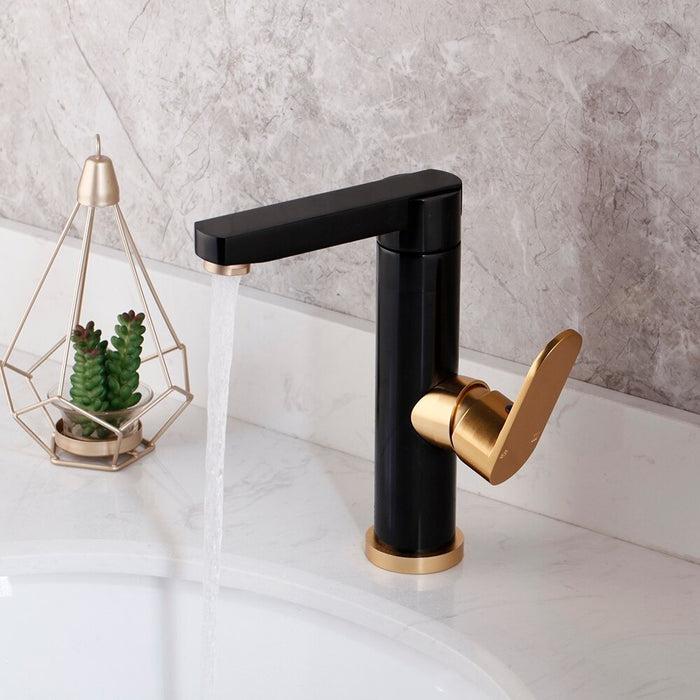 Luxury Black Gold-Plated Bathroom Faucet