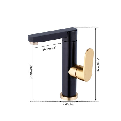 Luxury Black Gold-Plated Bathroom Faucet