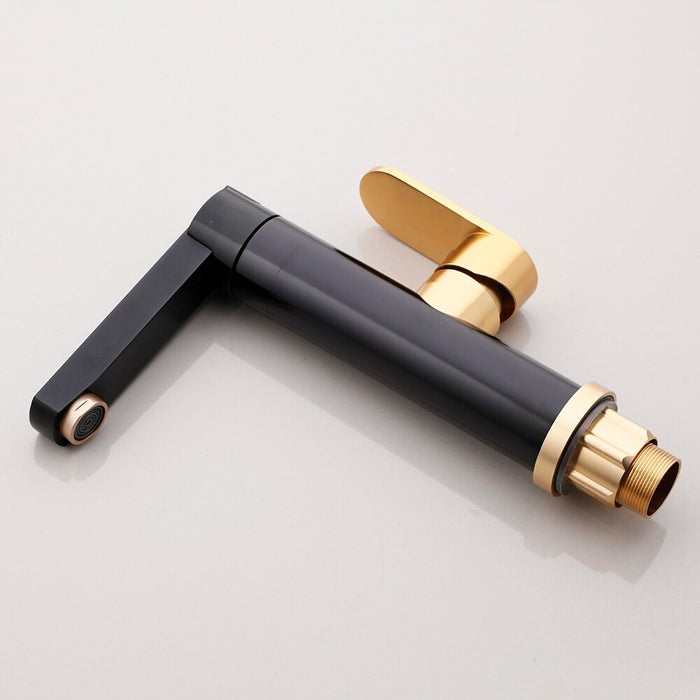 Luxury Black Gold-Plated Bathroom Faucet