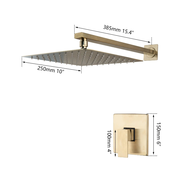 Ultra-Thin Wall Mount Rainfall Bathroom Shower Set