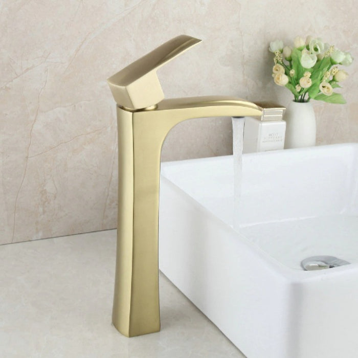 Gold Luxury Brushed Basin Mixer High Faucet