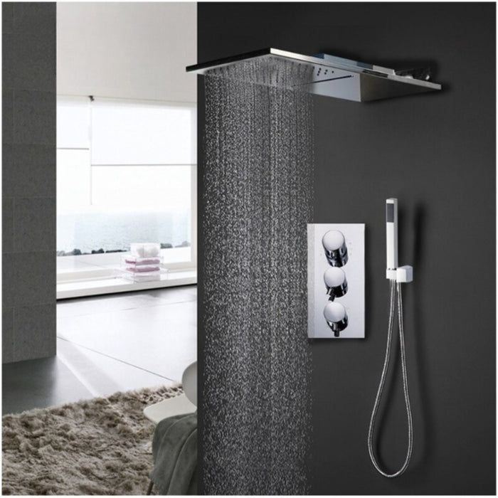 Luxury Chrome Waterfall Shower Faucet Set