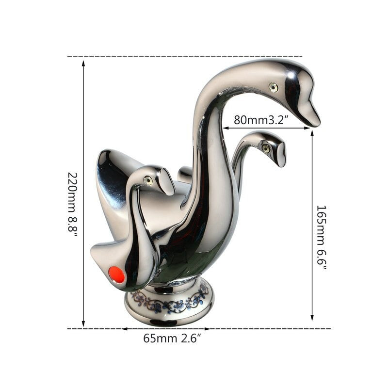 Polished Chrome Mandarin Duck Design Basin Sink Faucet