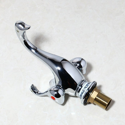 Polished Chrome Mandarin Duck Design Basin Sink Faucet