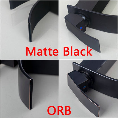 Matte Black ORB Waterfall Countertop Single Handle Faucet