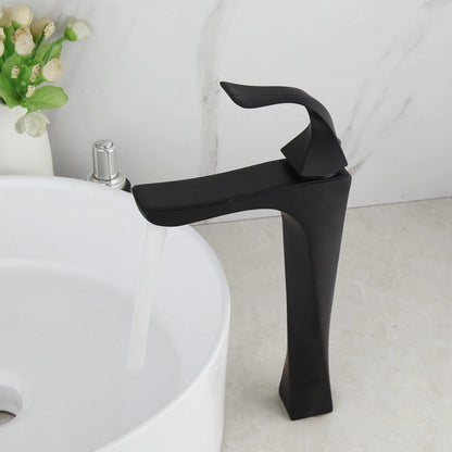 Matte Black Unique Twist Design Single Handle Faucet