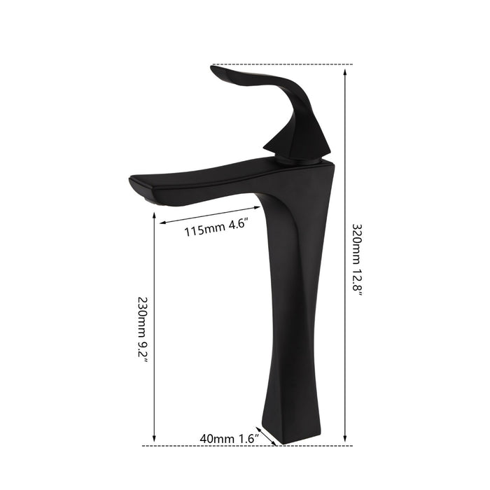 Matte Black Unique Twist Design Single Handle Faucet