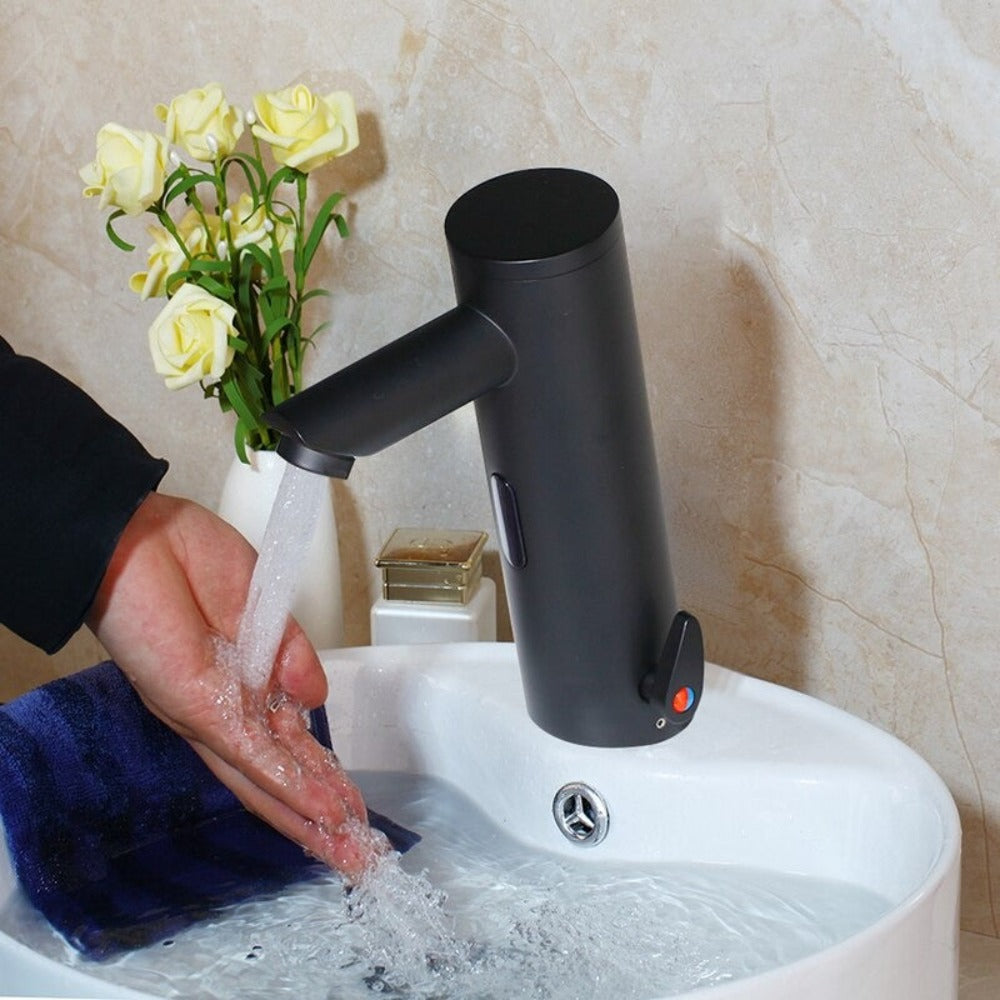 Matte-Black Automatic Sensor Faucet