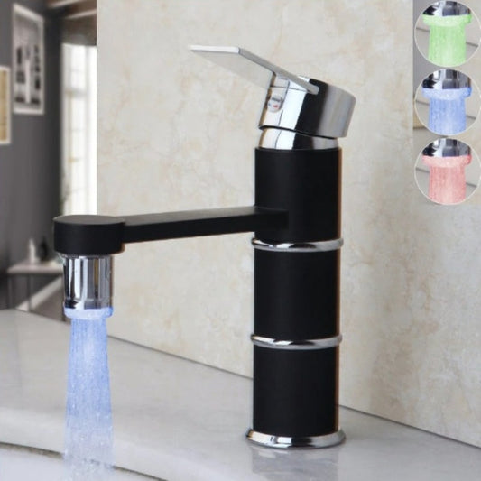 LED Matte Black Bathroom Stream Faucet