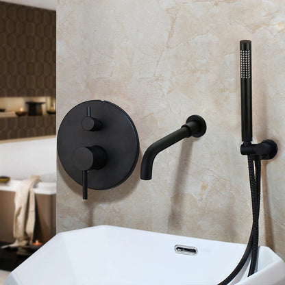 Matte Black Wall Mounted Bathroom Basin Sink Set