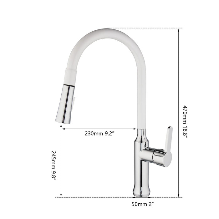Matte White Solid Brass Mixer Pull Down Spray Faucet