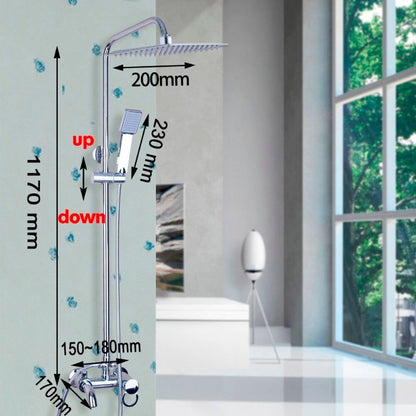 Wall Mounted LED Dual Handles Bathroom Shower Set