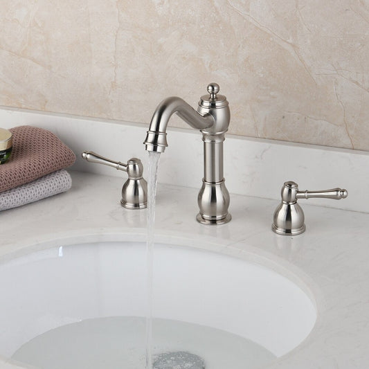 Dual Handles Bathroom Wash Basin Swivel Spray Tap