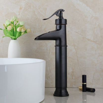 Nickel Brushed Bathroom Basin Faucet Waterfall Mixer Tap