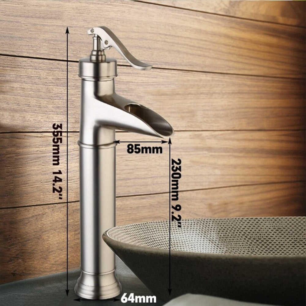 Nickel Brushed Bathroom Basin Faucet Waterfall Mixer Tap